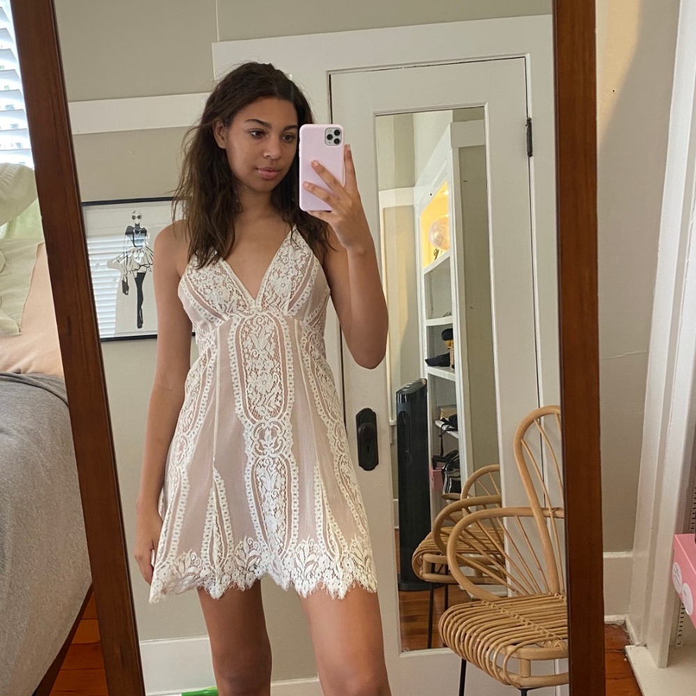 GORGEOUS LACE MINI DRESS - Picture 3 of 6